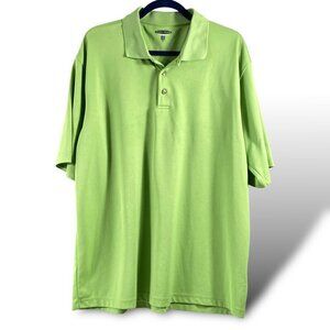 Pebble Beach Performance Polo Mens Sz XL Lime Green Short Sleeve Golf Shirt